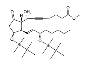 11,15-bis-O-(t-butyldimethylsilyl)-5,6-didehydro-7-hydroxy-PGE2 methyl ester结构式