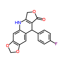 9-(4-Fluorophenyl)-6,9-dihydro[1,3]dioxolo[4,5-g]furo[3,4-b]quinolin-8(5H)-one Structure