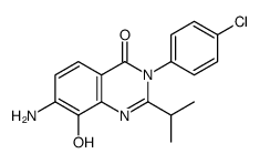 4(3H)-Quinazolinone,7-amino-3-(4-chlorophenyl)-8-hydroxy-2-(1-methylethyl)- Structure