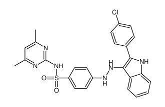 4-[2-[2-(4-chlorophenyl)-1H-indol-3-yl]hydrazinyl]-N-(4,6-dimethylpyrimidin-2-yl)benzenesulfonamide Structure