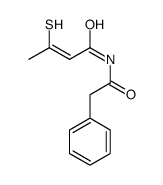 N-(2-phenylacetyl)-3-sulfanylbut-2-enamide Structure