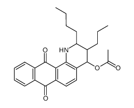 4-acetoxy-3-propyl-2-butyl-7,12-dioxo-1,2,3,4,7,12-hexahydronaphtho<2,3-h>quinoline结构式