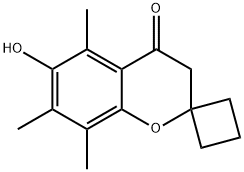 6-Hydroxy-5,7,8-trimethyl-spiro[2H-1-benzopyran-2,1'-cyclobutan]-4(3H)-one structure