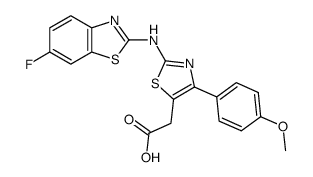 [2-(6-Fluoro-benzothiazol-2-ylamino)-4-(4-methoxy-phenyl)-thiazol-5-yl]-acetic acid结构式