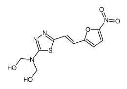 [hydroxymethyl-[5-[(E)-2-(5-nitrofuran-2-yl)ethenyl]-1,3,4-thiadiazol-2-yl]amino]methanol结构式