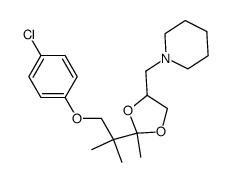 2-(4-chlorophenoxy-t-butyl)-2-methyl-4-(piperidin-1-ylmethyl)-1,3-dioxolane结构式