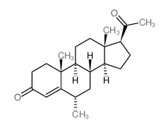 Pregn-4-ene-3,20-dione,6-methyl-, (6a)-(9CI) structure