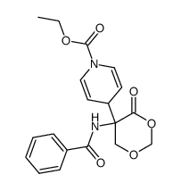 5-benzoylamino-5-(1-ethoxycarbonyl-1,4-dihydro-4-pyridyl)-4-oxo-1,3-dioxane结构式