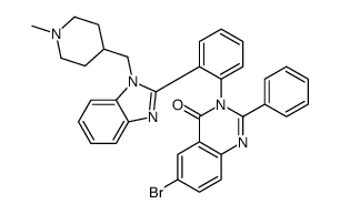 6-bromo-3-[2-[1-[(1-methylpiperidin-4-yl)methyl]benzimidazol-2-yl]phenyl]-2-phenylquinazolin-4-one结构式