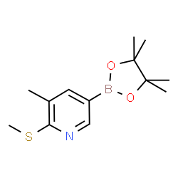 3-Methyl-2-(methylsulfanyl)-5-(tetramethyl-1,3,2-dioxaborolan-2-yl)pyridine Structure