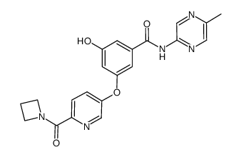 3-{[6-(azetidin-1-ylcarbonyl)pyridin-3-yl]oxy}-5-hydroxy-N-(5-methylpyrazin-2-yl)benzamide Structure