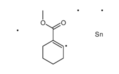 methyl 2-trimethylstannylcyclohexene-1-carboxylate结构式