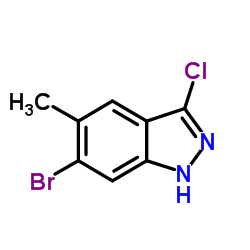 6-Bromo-3-chloro-5-methyl-1H-indazole结构式