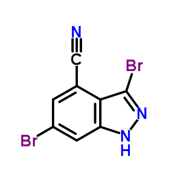 3,6-Dibromo-1H-indazole-4-carbonitrile结构式