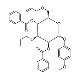 p-methoxyphenyl 3,6-di-O-allyl-2,4-di-O-benzoyl-α-D-mannopyranoside Structure