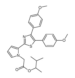 3-methylbutan-2-yl 2-[2-[4,5-bis(4-methoxyphenyl)-1,3-thiazol-2-yl]pyrrol-1-yl]acetate结构式
