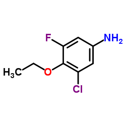 3-Chloro-4-ethoxy-5-fluoroaniline结构式