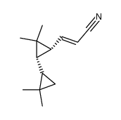 (E)-3-((1S,1'R,2R)-2',2',3,3-tetramethyl-[1,1'-bi(cyclopropan)]-2-yl)acrylonitrile结构式