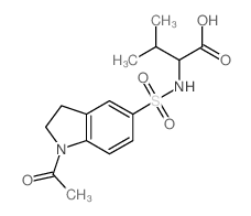2-{[(1-Acetyl-2,3-dihydro-1H-indol-5-yl)sulfonyl]-amino}-3-methylbutanoic acid结构式