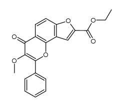 3-methoxy-4-oxo-2-phenyl-4H-furo[2,3-h]chromene-8-carboxylic acid ethyl ester结构式