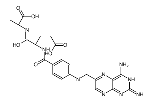(4S)-5-[[(1S)-1-carboxyethyl]amino]-4-[[4-[(2,4-diaminopteridin-6-yl)methyl-methylamino]benzoyl]amino]-5-oxopentanoic acid结构式