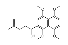 2-(1'-hydroxy-4'-methylpent-4'-en-1-yl)-1,4,5,8-tetramethoxynaphthalene Structure