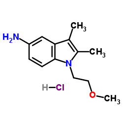 1-(2-METHOXY-ETHYL)-2,3-DIMETHYL-1H-INDOL-5-YLAMINE HYDROCHLORIDE结构式