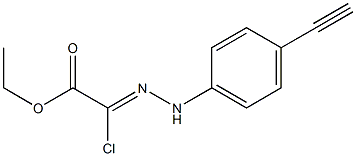 (Z)-ethyl 2-chloro-2-(2-(4-ethynylphenyl)hydrazono)acetate结构式