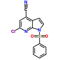 6-Chloro-1-(phenylsulfonyl)-1H-pyrrolo[2,3-b]pyridine-4-carbonitrile Structure