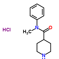 N-Methyl-N-phenyl-4-piperidinecarboxamide hydrochloride (1:1)结构式
