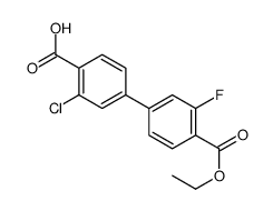 2-chloro-4-(4-ethoxycarbonyl-3-fluorophenyl)benzoic acid Structure