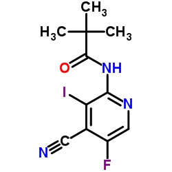 N-(4-Cyano-5-fluoro-3-iodo-2-pyridinyl)-2,2-dimethylpropanamide结构式