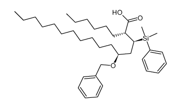 (2R,3S,5S)-5-(benzyloxy)-3-(dimethyl(phenyl)silyl)-2-hexylhexadecanoic acid Structure