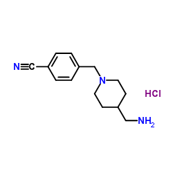 4-(4-Aminomethyl-piperidin-1-ylmethyl)-benzonitrile hydrochloride structure