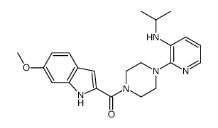 (6-methoxy-1H-indol-2-yl)-[4-[3-(propan-2-ylamino)pyridin-2-yl]piperazin-1-yl]methanone结构式