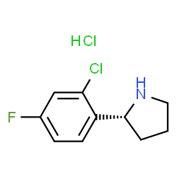 (R)-2-(2-Chloro-4-fluorophenyl)pyrrolidine hydrochloride Structure