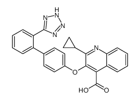 2-cyclopropyl-3-[4-[2-(2H-tetrazol-5-yl)phenyl]phenoxy]quinoline-4-carboxylic acid Structure