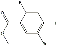 5-Bromo-2-fluoro-4-iodo-benzoic acid methyl ester结构式