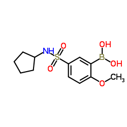 (5-(N-cyclopentylsulfamoyl)-2-Methoxyphenyl)boronic acid structure