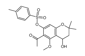 6-acetyl-5-methoxy-2,2-dimethyl-7-tosyloxychroman-4-ol结构式