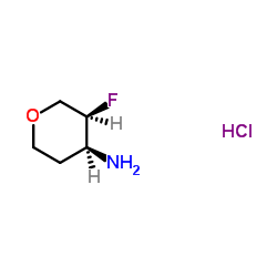 (3S,4S)-3-Fluorotetrahydro-2H-pyran-4-amine hydrochloride (1:1)结构式