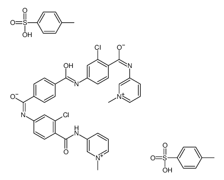 1-N,4-N-bis[3-chloro-4-[(1-methylpyridin-1-ium-3-yl)carbamoyl]phenyl]benzene-1,4-dicarboxamide,4-methylbenzenesulfonate Structure