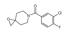 N-(3-chloro-4-fluorobenzoyl)-1-oxa-6-azaspiro(2,5)octane结构式