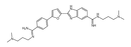 N'-[3-(dimethylamino)propyl]-2-[5-(4-{N'-[3-(dimethylamino)propyl]carbamimidoyl}phenyl)furan-2-yl]-1H-benzimidazole-6-carboximidamide结构式