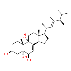 Ergosta-7,22-diene-3,5,6,9-tetrol, 23-methyl-, (3Î²,5Î±,6Î²,22E)- Structure