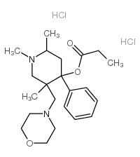 [1,2,5-trimethyl-5-(morpholin-4-ylmethyl)-4-phenyl-4-piperidyl] propanoate dihydrochloride结构式