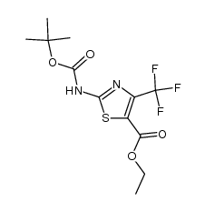 ethyl 2-[(tert-butoxycarbonyl)amino]-4-trifluoromethyl-1,3-thiazole-5-carboxylate结构式