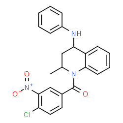 (4-chloro-3-nitrophenyl)[2-methyl-4-(phenylamino)-3,4-dihydroquinolin-1(2H)-yl]methanone结构式