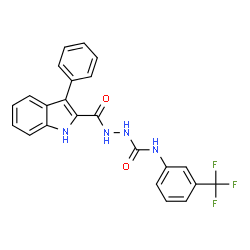 2-[(3-PHENYL-1H-INDOL-2-YL)CARBONYL]-N-[3-(TRIFLUOROMETHYL)PHENYL]-1-HYDRAZINECARBOXAMIDE structure