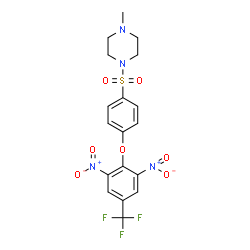 1-((4-[2,6-DINITRO-4-(TRIFLUOROMETHYL)PHENOXY]PHENYL)SULFONYL)-4-METHYLPIPERAZINE结构式